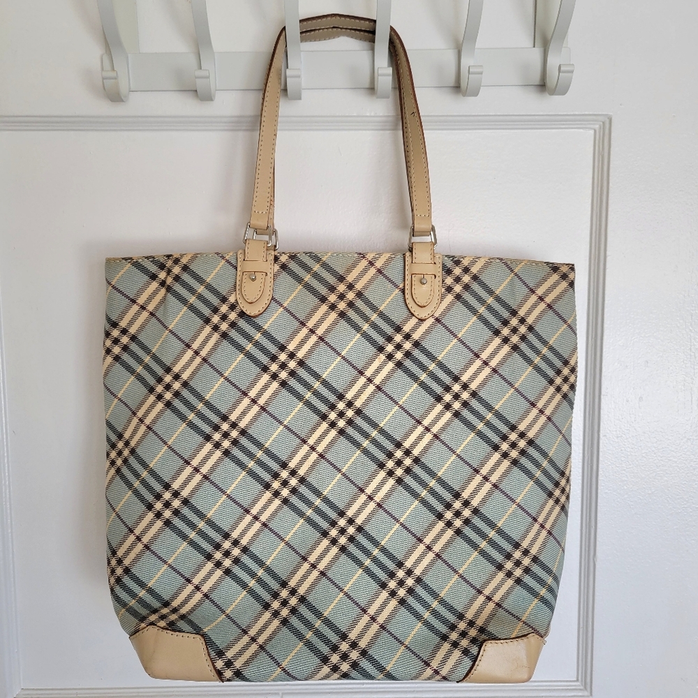 Burberry Nova Check Tote, Blue Label